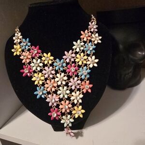 Floral Multicolor Statement Necklace